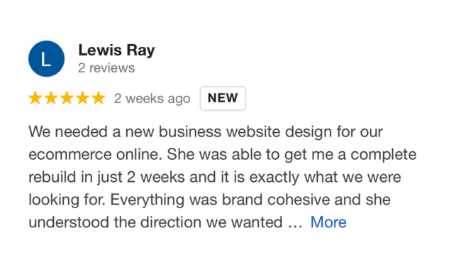 Lewis Ray Google Review